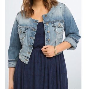 Cropped Denim Jean Jacket, Torrid Size 2